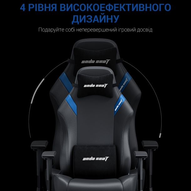 Кресло геймерское Anda Seat Luna L Ecoe-leather Blue (871380162) цена